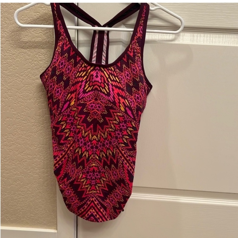 Athleta Pink Multi-Color Patterned One-Piece Swimsuit